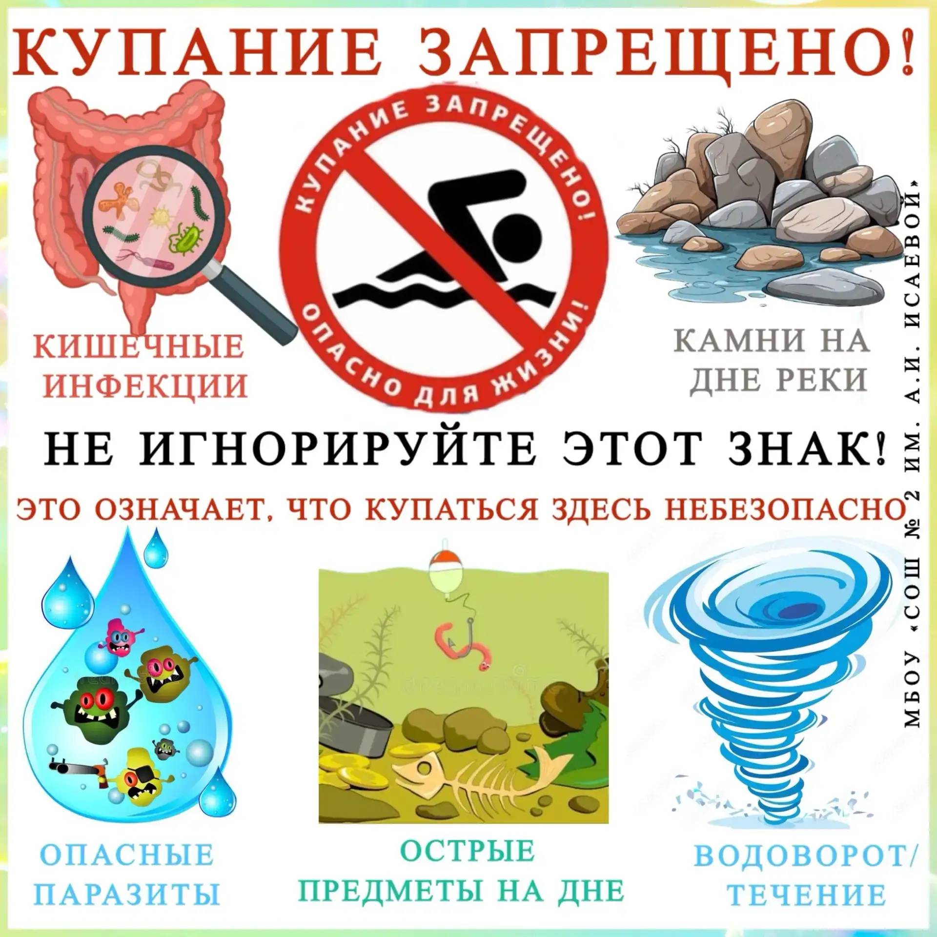 КОНКУРС🤗 
Дорогие ребята! Проводим конкурс на лучшую инфографику по теме «Купание в водоемах запрещ