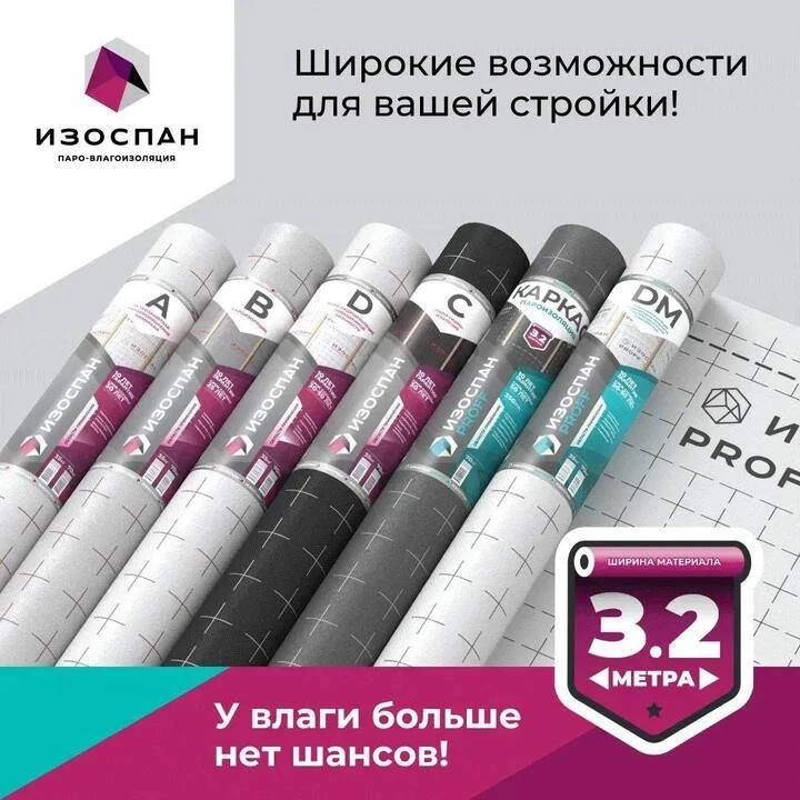 Широкие полотна 3,2 м — быстрее монтаж, выше надёжность.