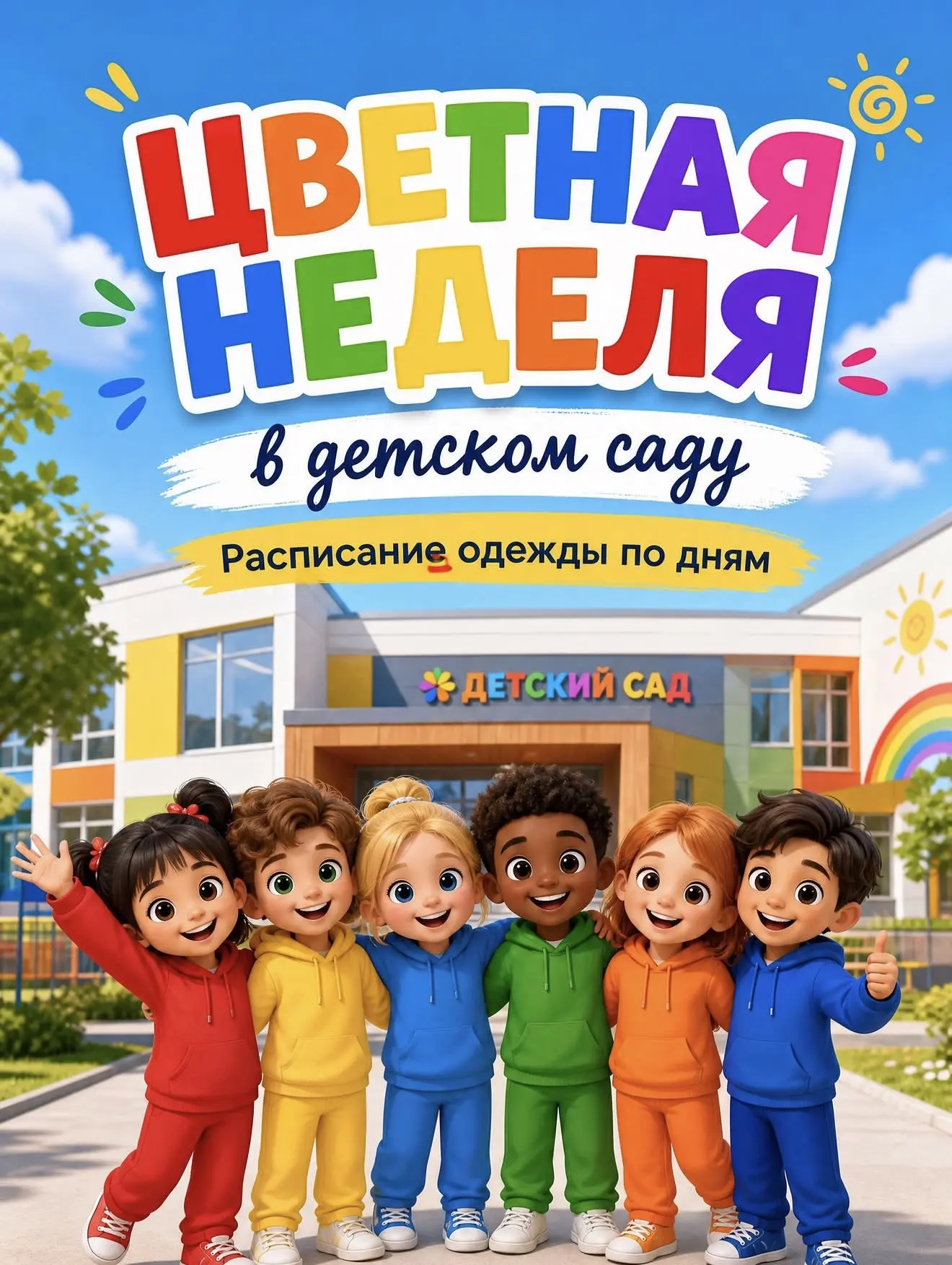 🎨 Внимание! В нашем детском саду стартует «Цветная неделя»! 🌈

Каждый день мы будем погружаться в 