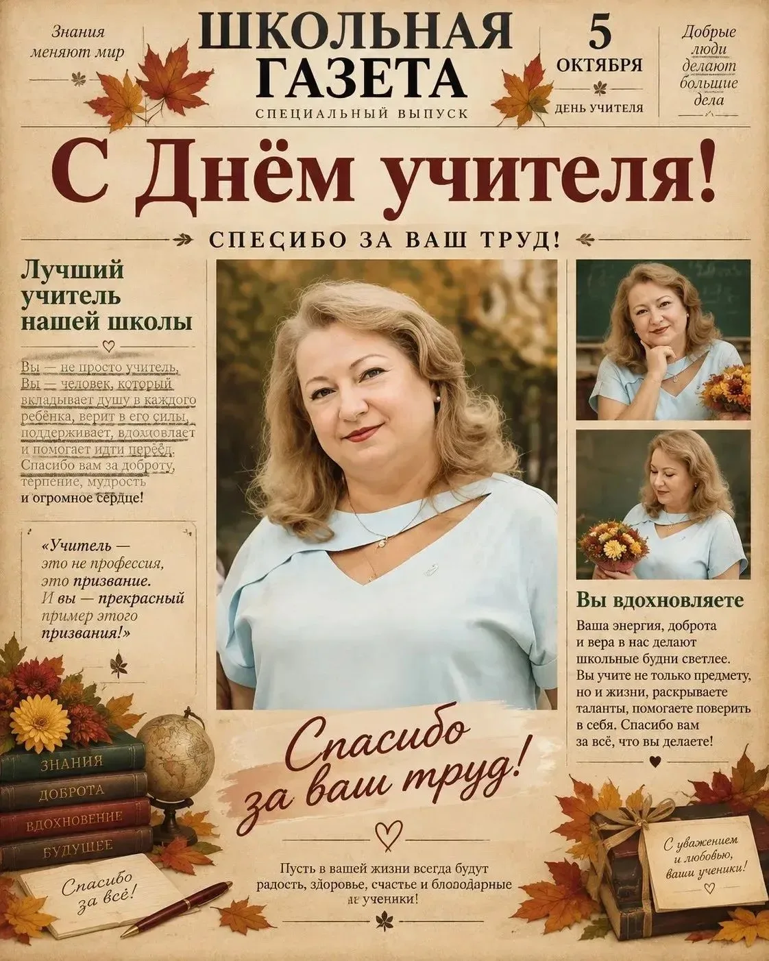 Поздравление от 3"В" класса Стрельцовой И.Н.: