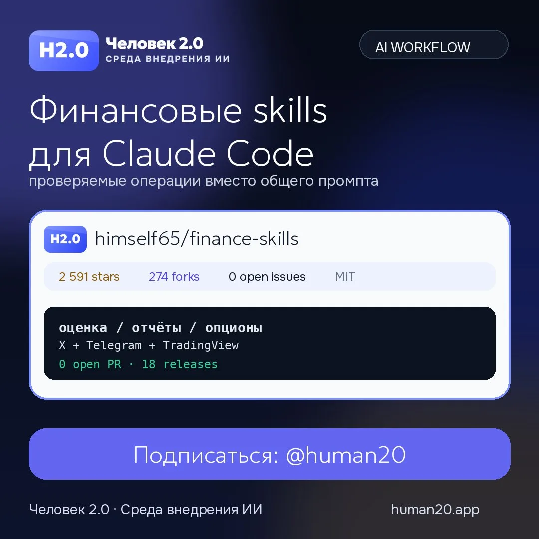 Финансовые скилы для трейдинга и инвестиций 

Tom Dörr подсветил репозиторий himself65/finance-skill