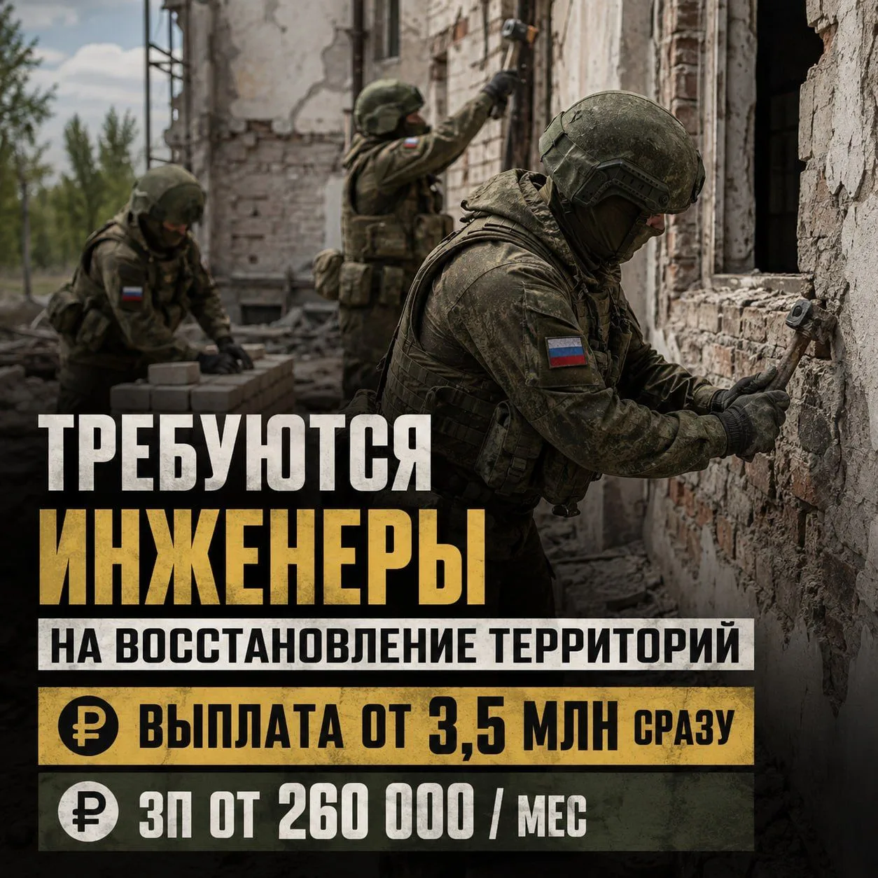 🇷🇺 Вакансия: Инженер по восстановлению территорий 🔥