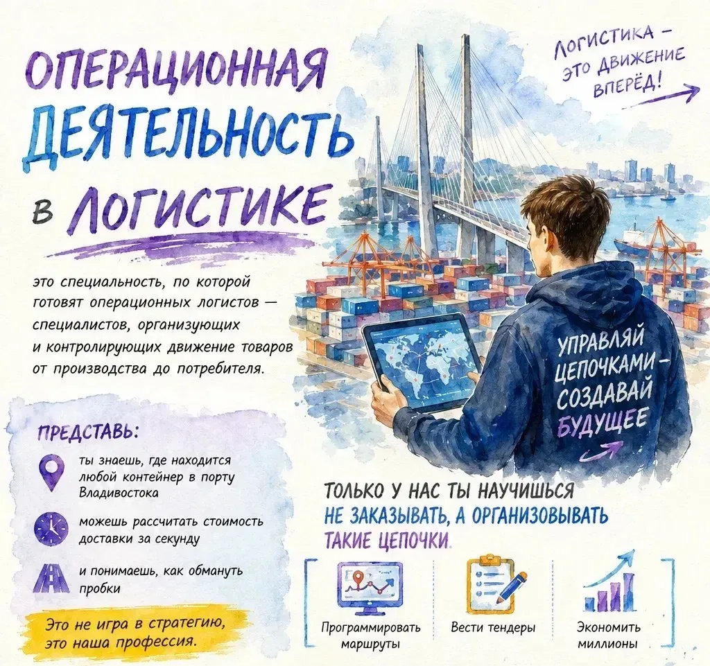 🎓 Хочешь начать карьеру раньше? Поступай на «Операционную деятельность в логистике» после 9 класса!