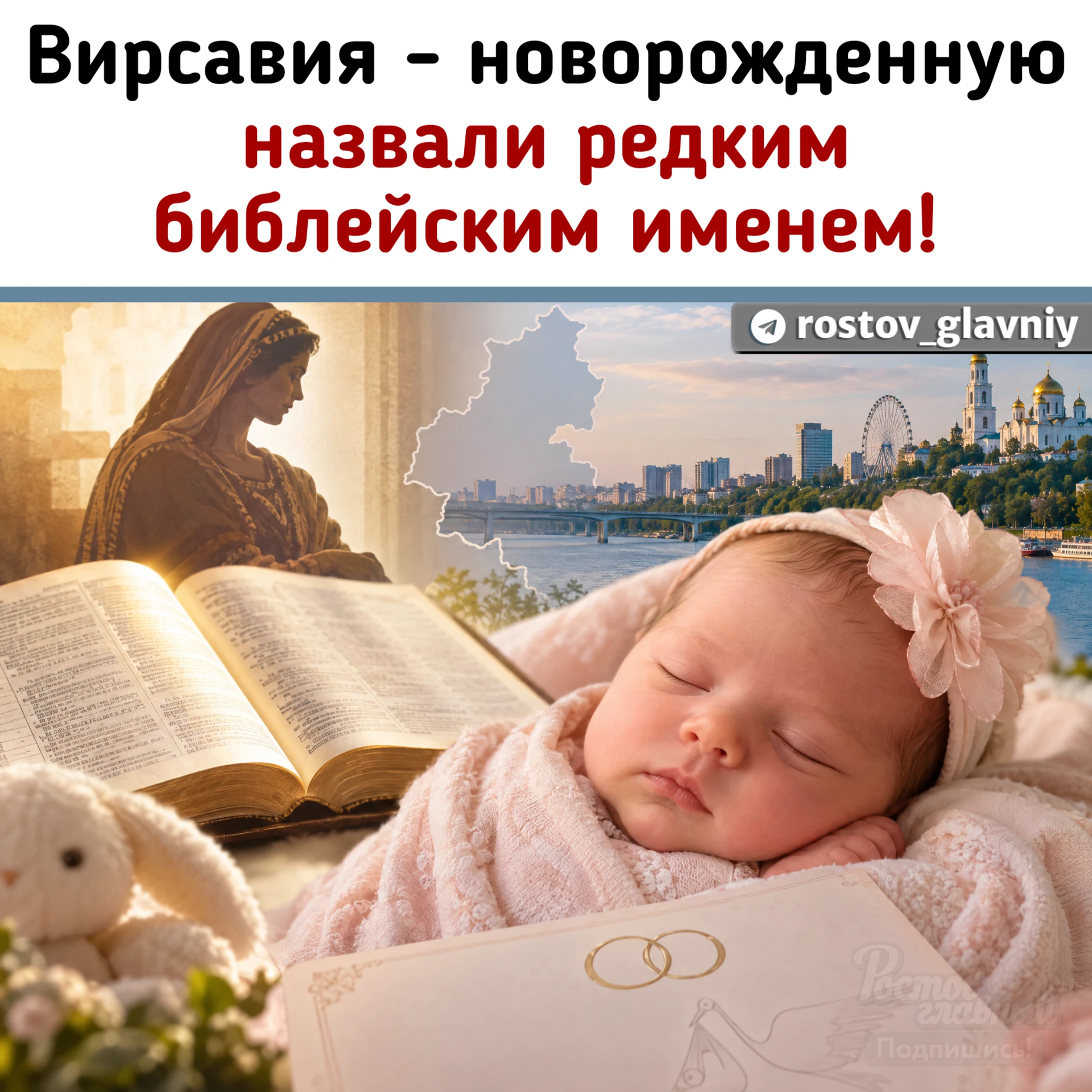 👧 Вирсавия - новорожденную в Ростовской области назвали редким библейским именем!
