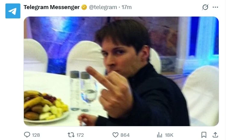 Ответ на обвинения Павла Дурова от официального аккаунта Telegram.