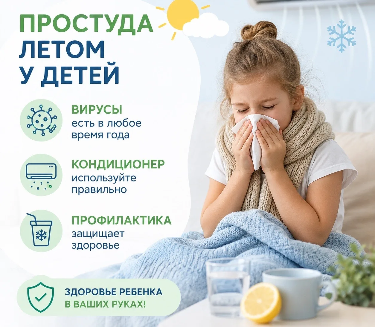 ☀️ Простуда летом у детей: почему так бывает?