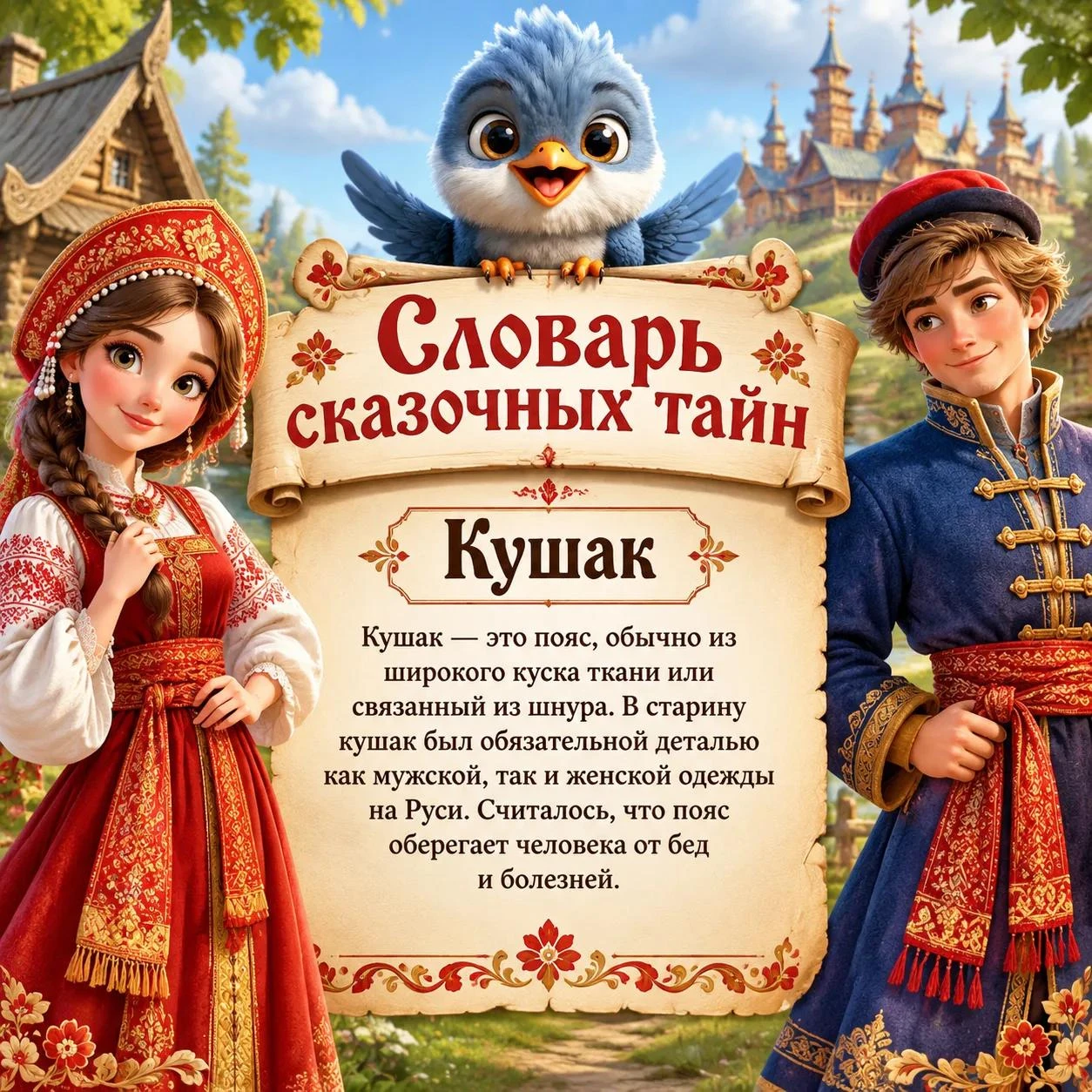 Сегодня в нашей рубрике "Словарь сказочных тайн" мы познакомимся со словом «кушак».