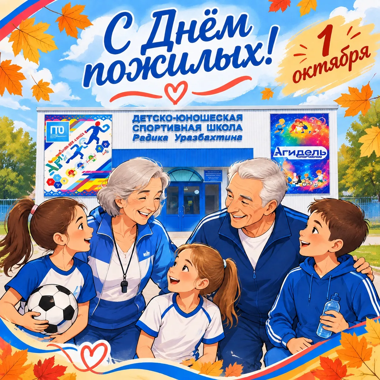 🎉ДЮСШ им. Радика Уразбахтина поздравляет с Днем пожилых! Желаем вам железного здоровья...