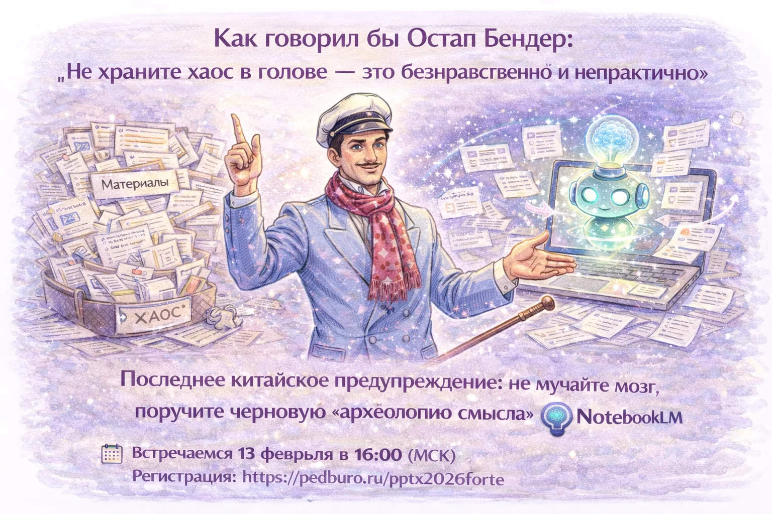 Как говорил бы Остап Бендер: “Не храните хаос в голове — это безнравственно и непрактич...