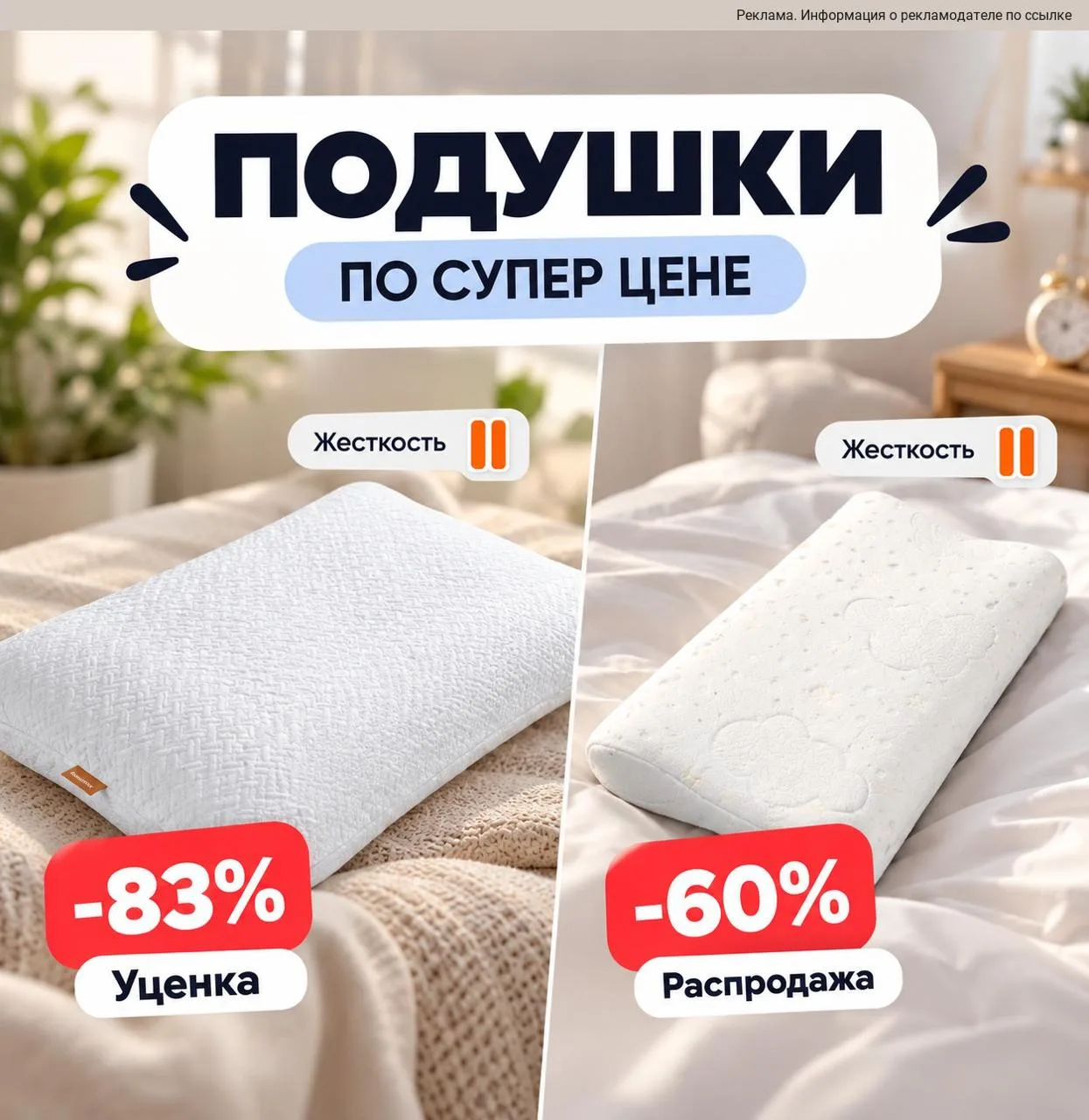 Подушки со скидками до 83% 😳 Кажется, пора обновлять спальню 😁
