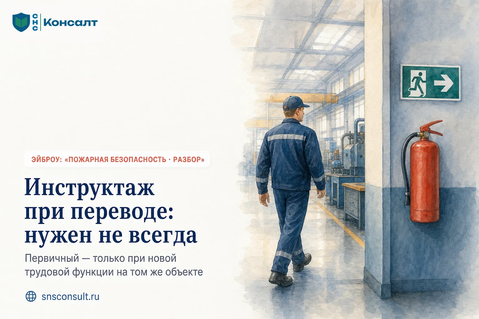 При переводе сотрудника внутри одного и того же объекта повторный противопожарный инстр...