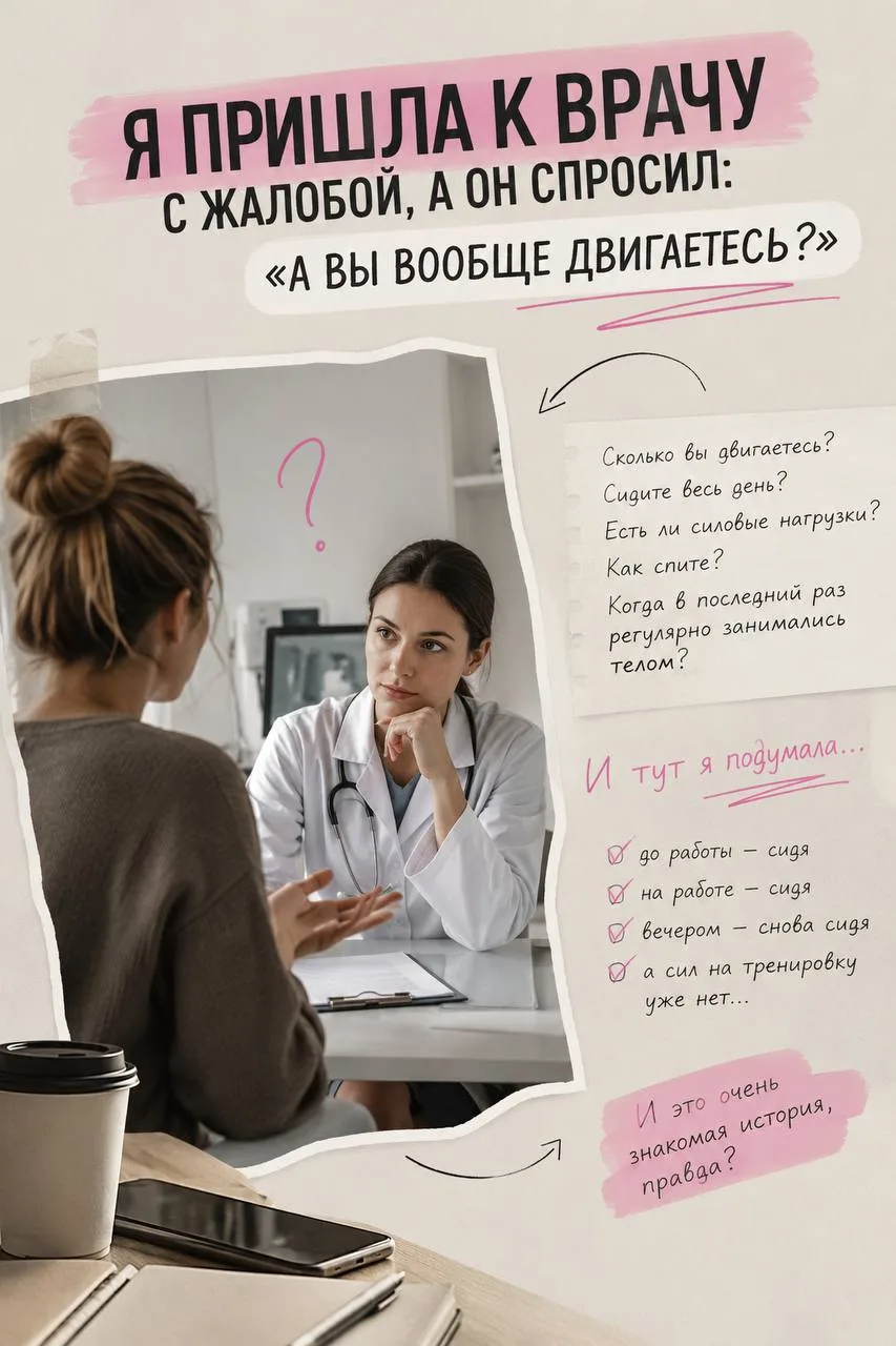 🩺 «Я ПРИШЛА К ВРАЧУ С ЖАЛОБОЙ, А ОН СПРОСИЛ: “А ВЫ ВООБЩЕ ДВИГАЕТЕСЬ?”»