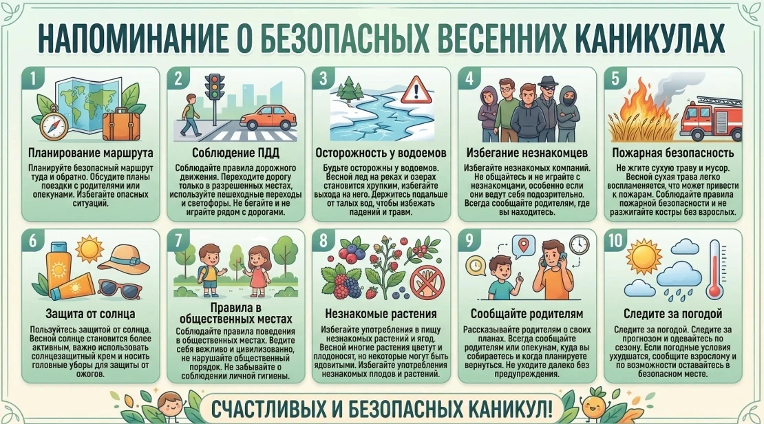 ✨ На страже безопасности: дружина юных пожарных 2 «Г» встречает весенние каникулы! 🤩  С наступлением