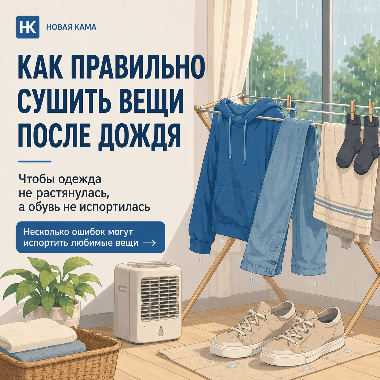 🌧 Попали под дождь? Самое время вспомнить, как правильно сушить одежду и обувь

Некоторые привычные