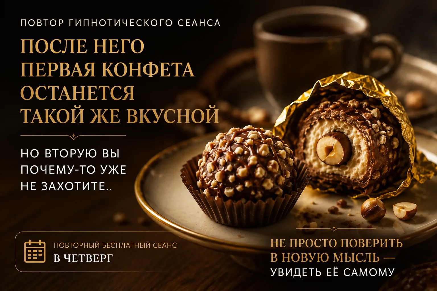 ПОВТОР ГИПНОТИЧЕСКОГО СЕАНСА В ЧЕТВЕРГ В 20.00