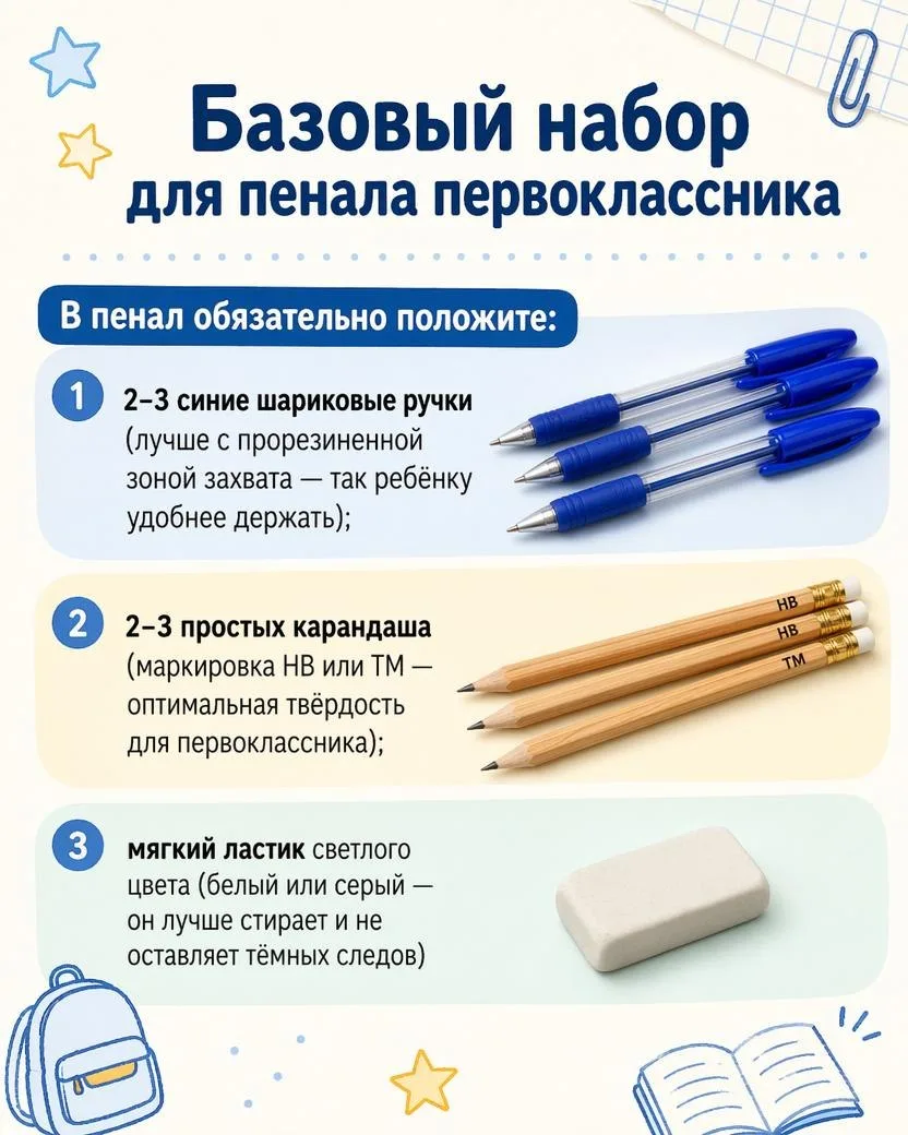 Что положить в пенал первокласснику: список без лишнего ✅