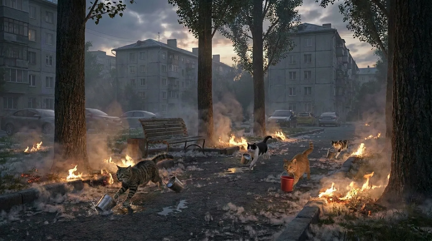 Почему нельзя поджигать тополиный пух в городе?🚫🔥 

1. Мгновенное распространение огня – пух вспых