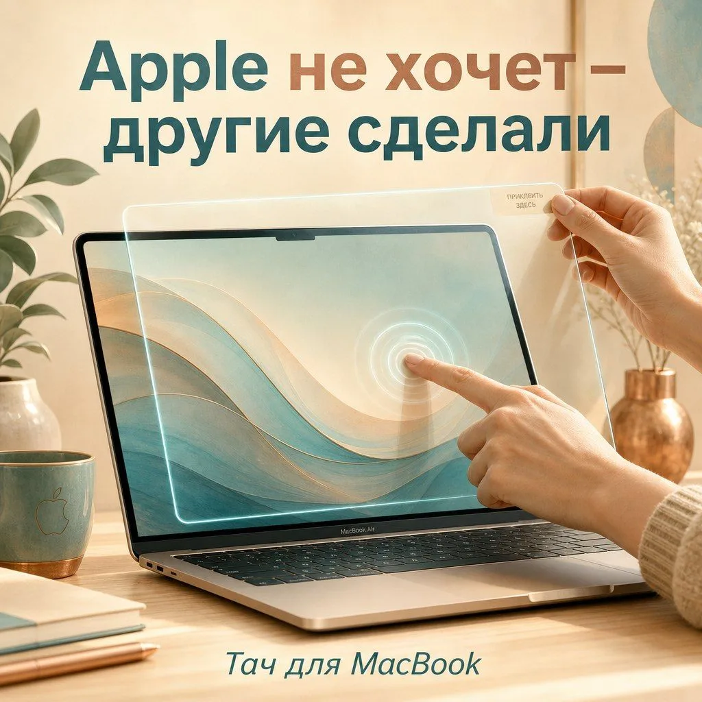 Накладка, которая делает экран MacBook сенсорным  Компания Intricuit придумала штуку, которую Apple 