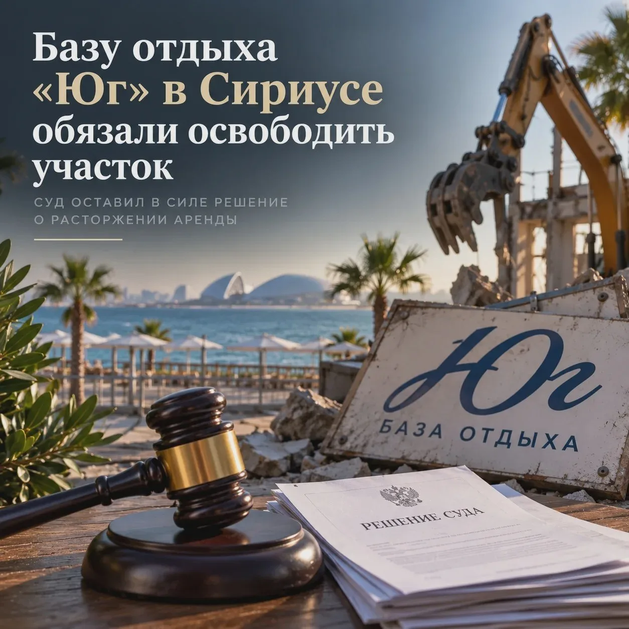 ⚖️ Базу отдыха «Юг» в Сириусе лишили аренды
