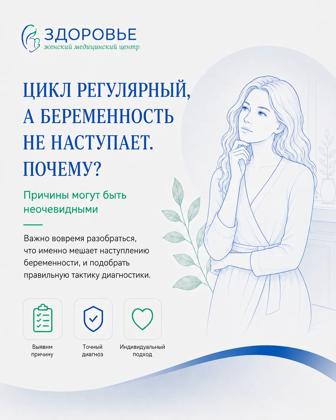 Цикл регулярный, а беременность не наступает. Почему?

Регулярный менструальный цикл не всегда означ
