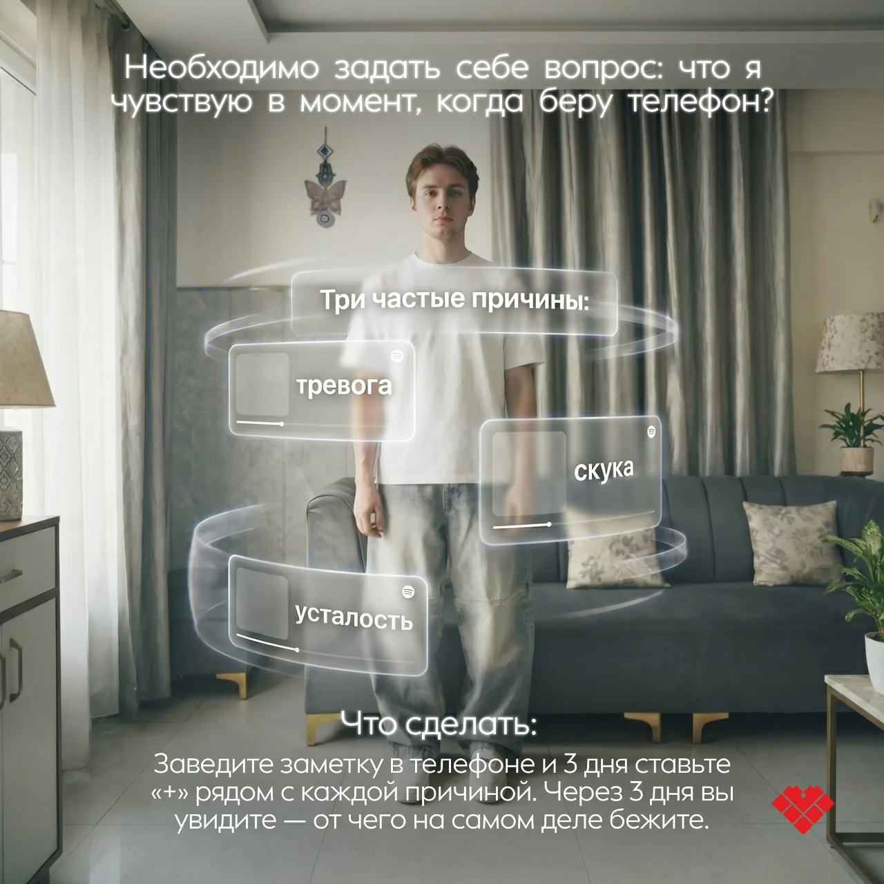 Знакомо чувство, когда телефон сам «тянет» руку? Проверить ленту, мессенджеры, новости… Потом — уста