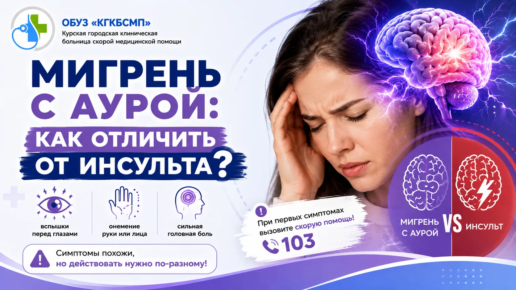 ⚡ Мигрень с аурой: как отличить от инсульта?

Перед глазами появились вспышки, затем онемела рука, а
