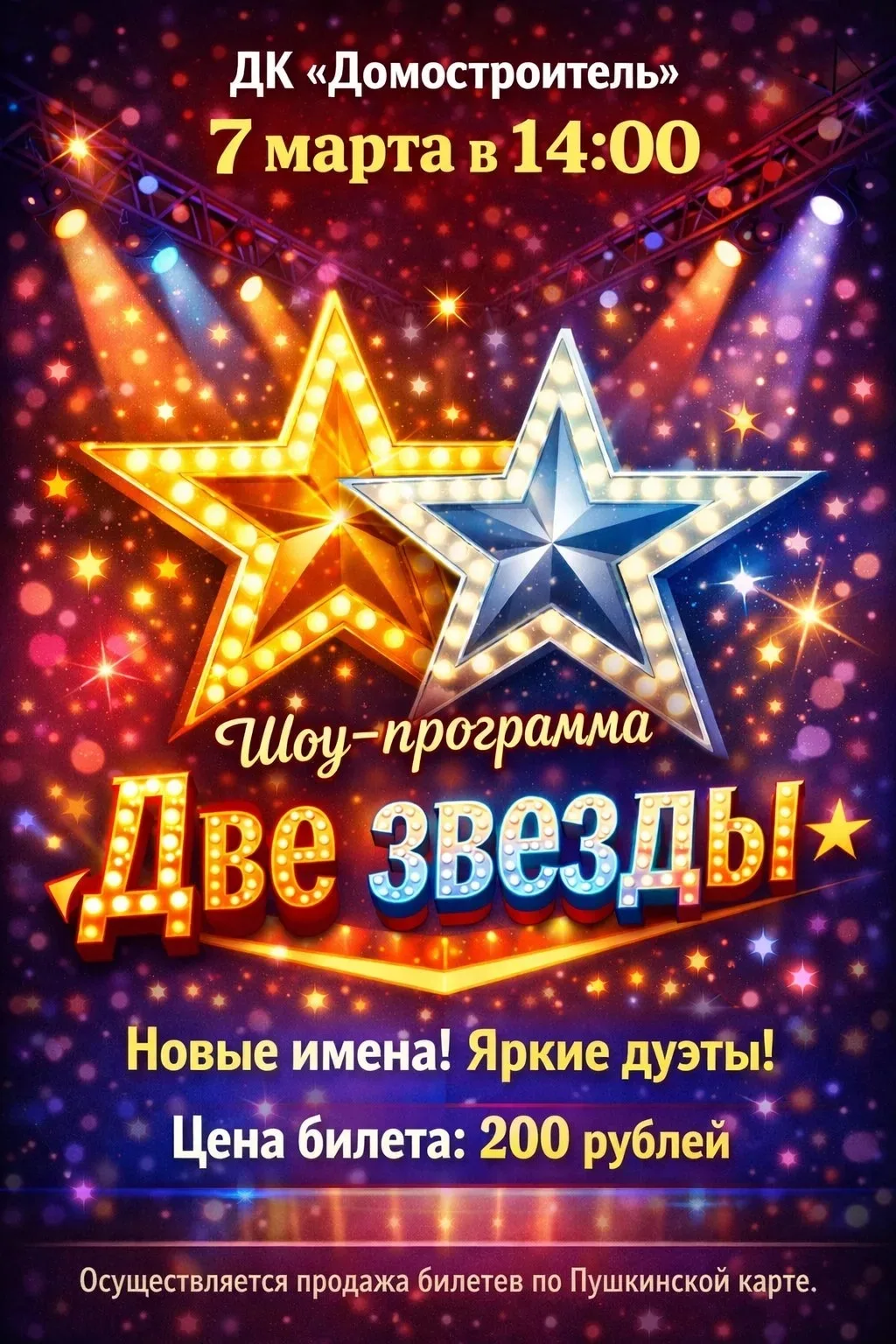 🎉Дорогие друзья, приглашаем вас на  шоу- программу  «Две звезды»! ✨🎉