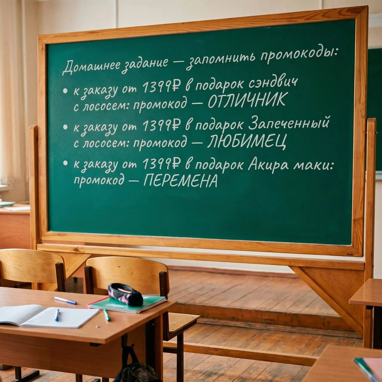 📚 Домашнее задание на выходные: запомнить промокоды!
