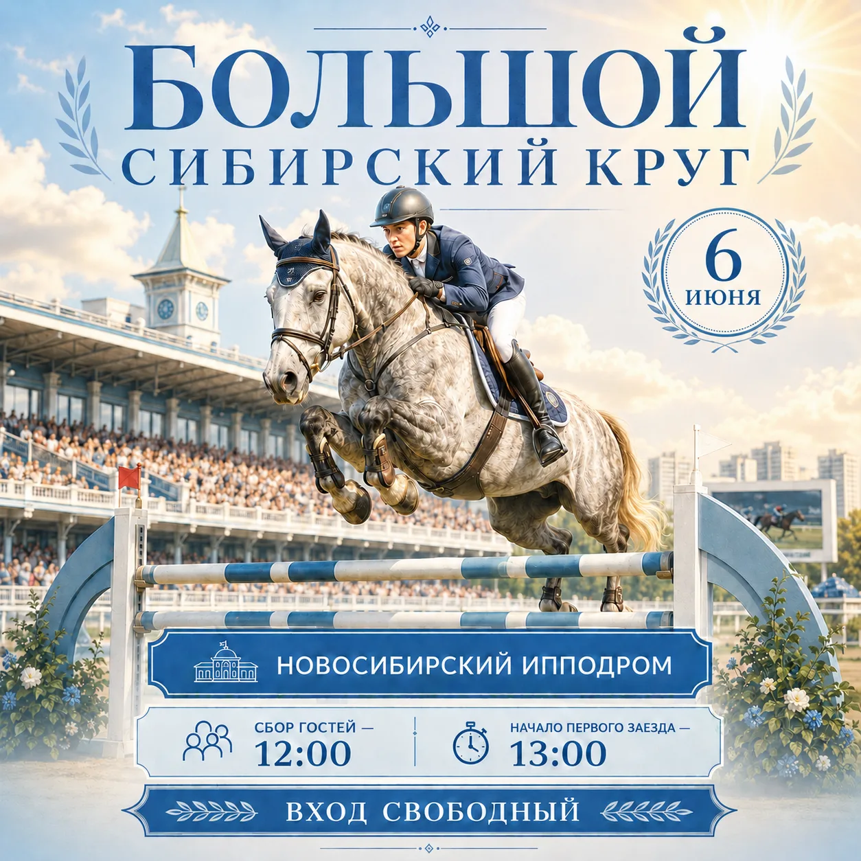 🏇 Грохот копыт, азарт борьбы и лучшие лошади Сибири!

Уже 6 июня Новосибирский ипподром станет цент