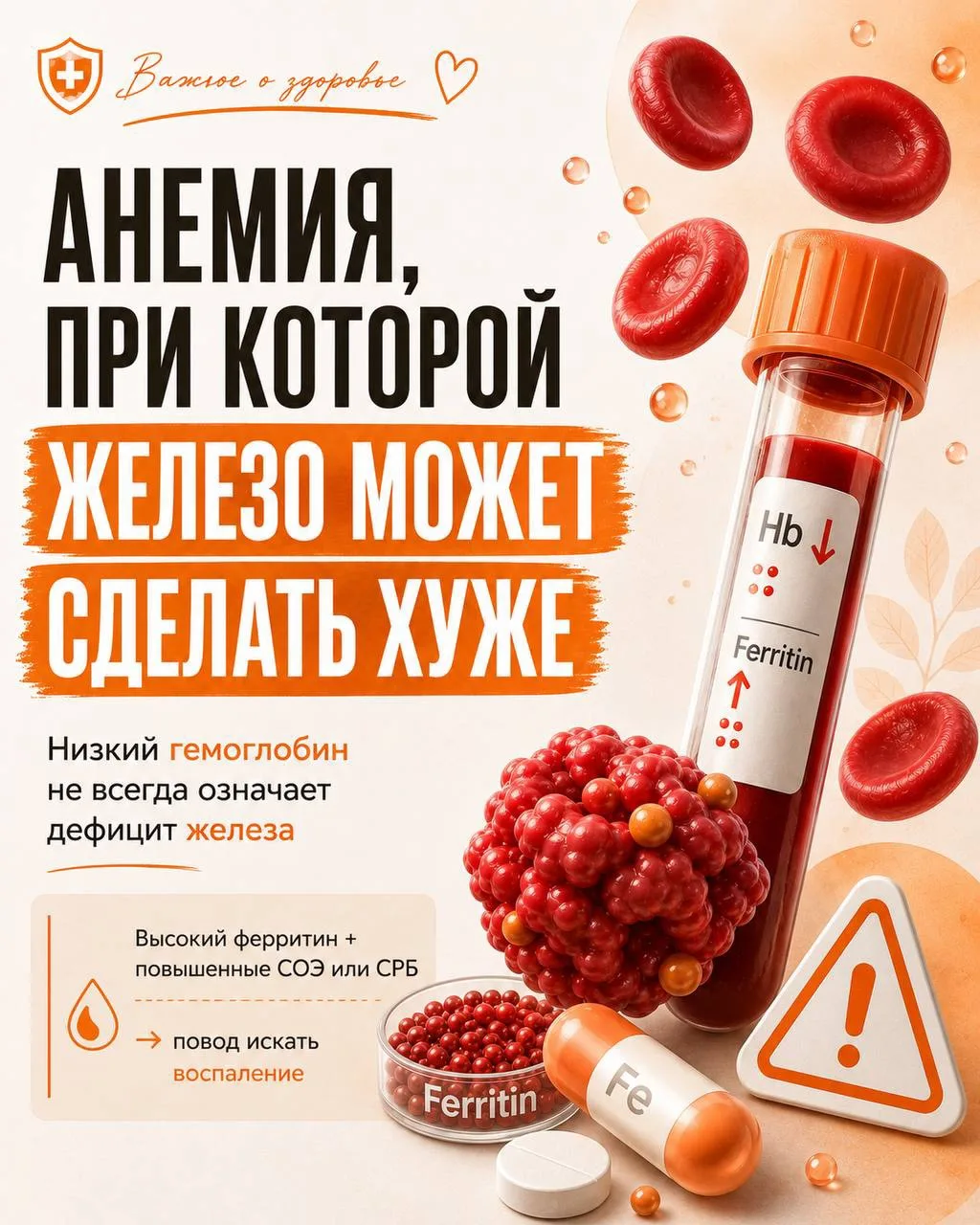 Анемия, при которой железо может сделать ХУЖЕ 🔻