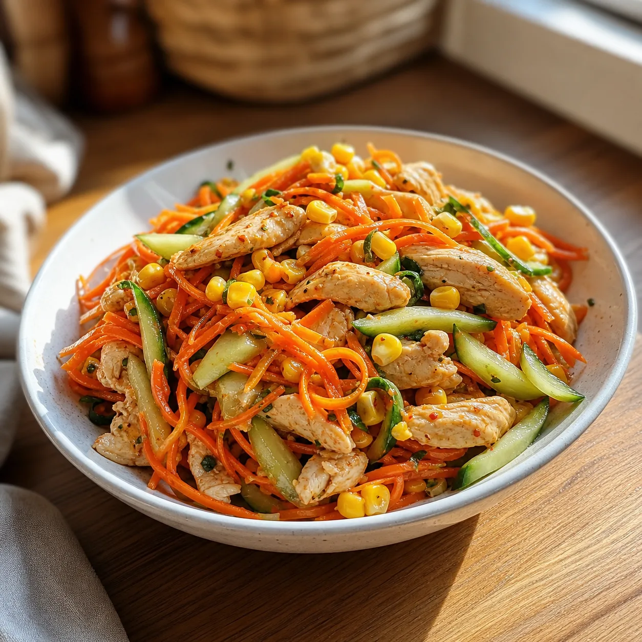 Морковь по-корейски с курицей для тех, кто любит остренько и быстро
