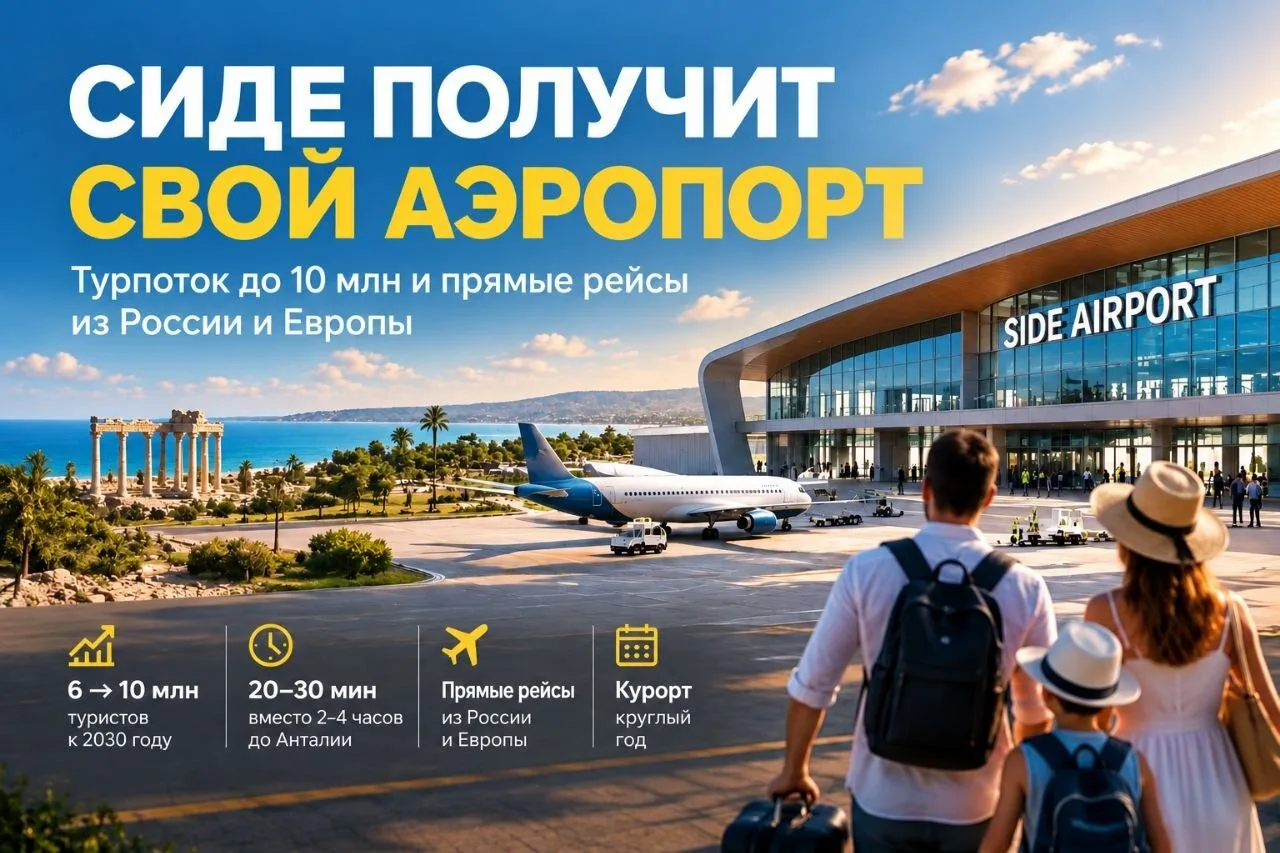 ✈️ Новый аэропорт в Сиде увеличит турпоток до 10 млн