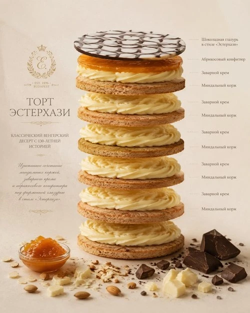 Торт “Эстерхази” ✨

Всем привет! Сегодня я хочу поделиться с вами рецептом потрясающего торта, котор