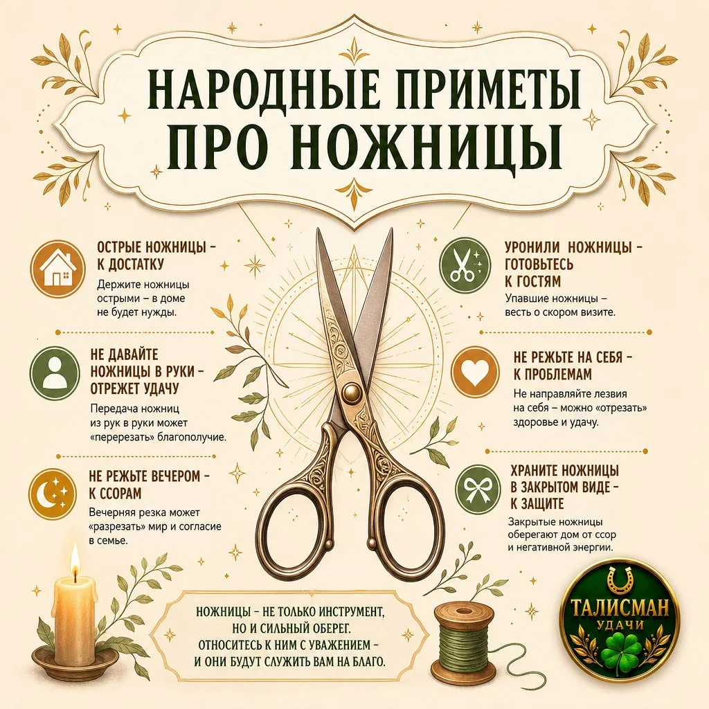НАРОДНЫЕ ПРИМЕТЫ ПРО НОЖНИЦЫ✂️