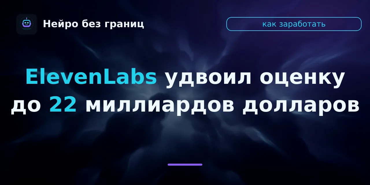 ElevenLabs удвоил оценку до 22 миллиардов долларов за семь месяцев.