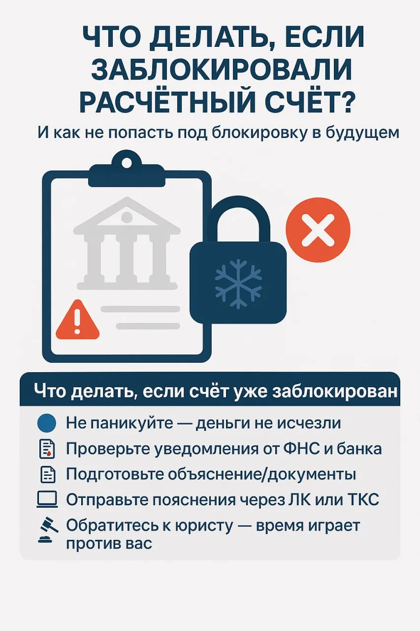 🔒 Что делать, если заблокировали расчётный счёт?