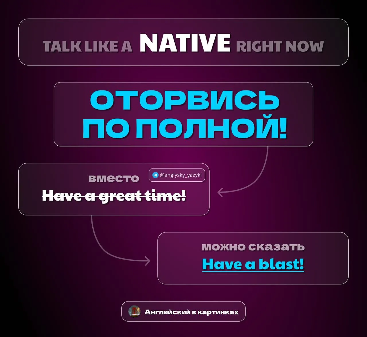 🔥 Have a blast = отлично провести время

Когда вы хотите пожелать кому-то классно отдохнуть или ска