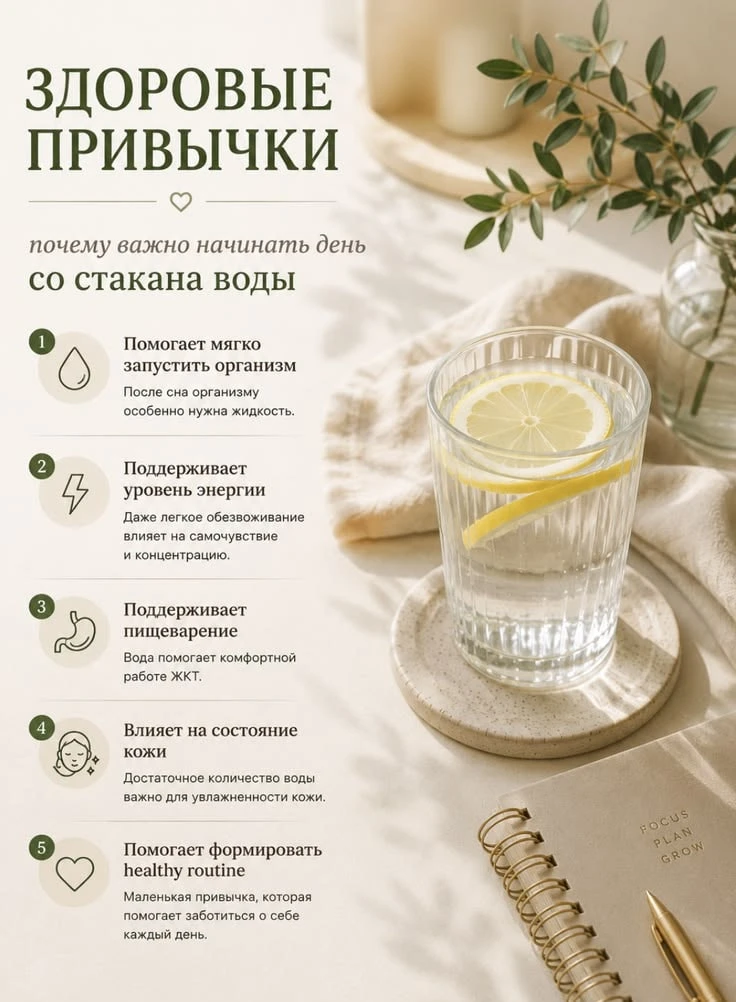 Почему важно начинать день со стакана воды
