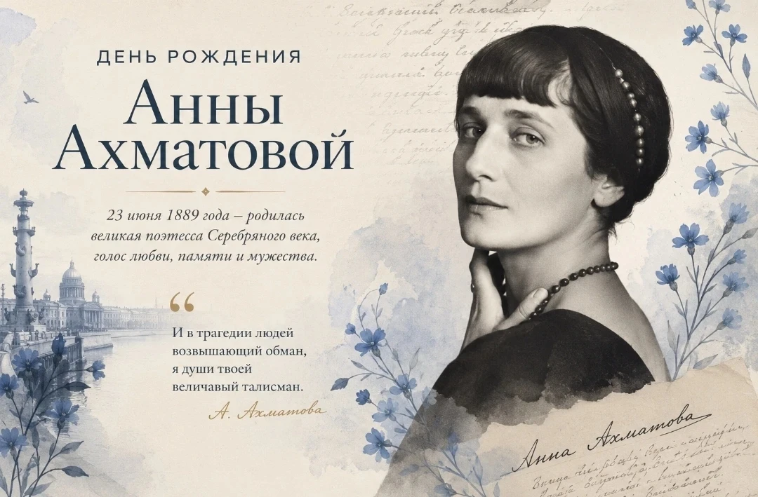 🎉День рождения Анны Ахматовой

23 июня исполняется 137 лет со дня рождения Анна Ахматовой — одной и