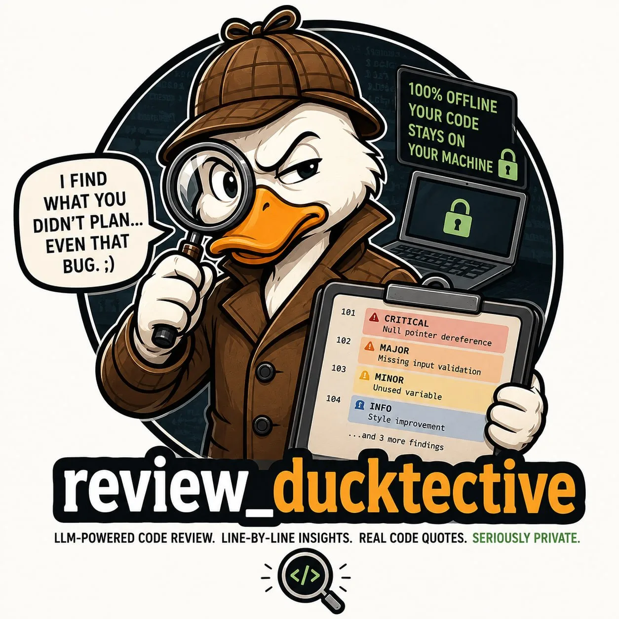 Review_ducktective — это платформа для ревью кода, работающая на собственном сервере.
