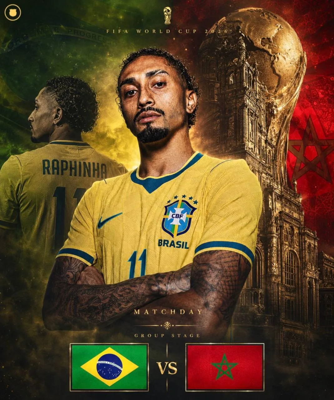 ⚡️Сегодня можно будет взглянуть на Рафинью на ЧМ

🇧🇷 🆚 🇲🇦 

⏰ 1:00 МСК