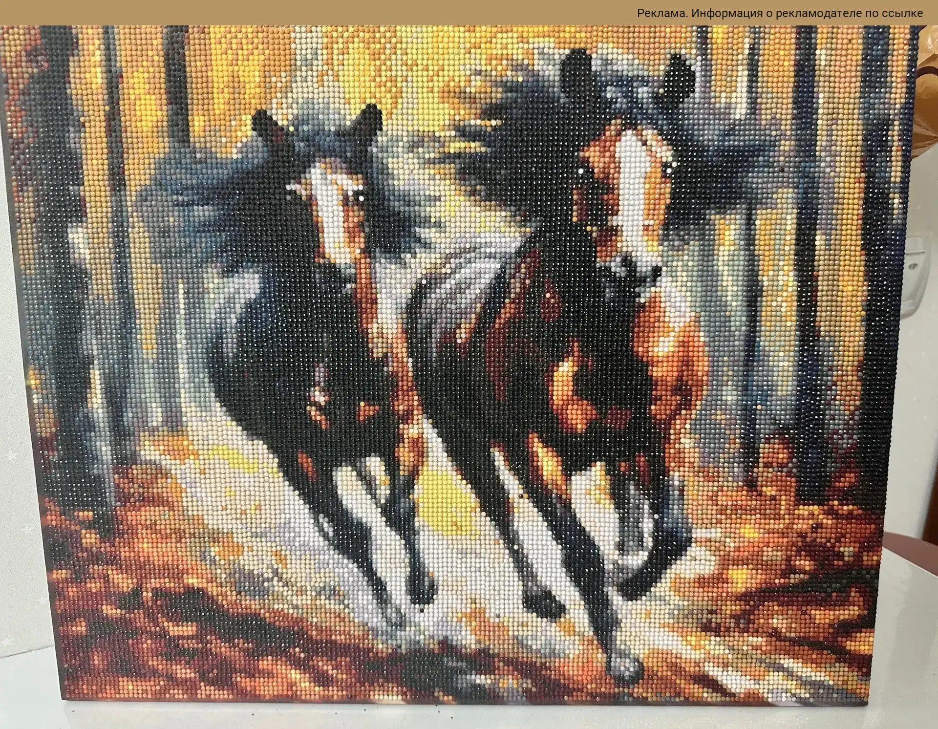 Я тут недавно купила себе картину с лошадьми из алмазной мозаики 🐎✨