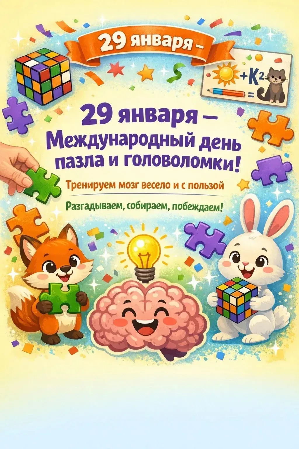 🧩 29 января — Международный день пазла и головоломки! 🧩

Сегодня особенный день для всех любителей