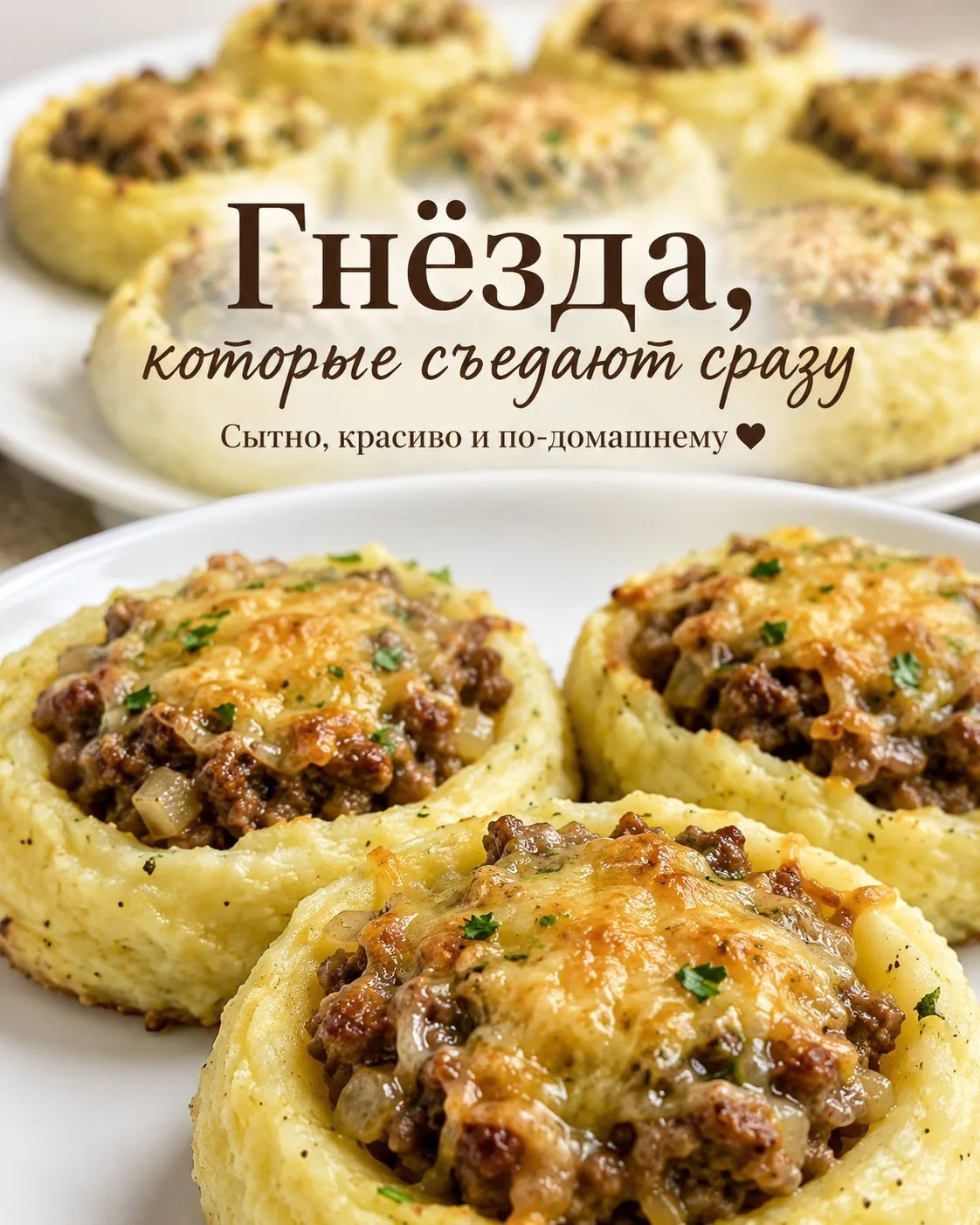 🥔 Картофельные гнёзда с фаршем