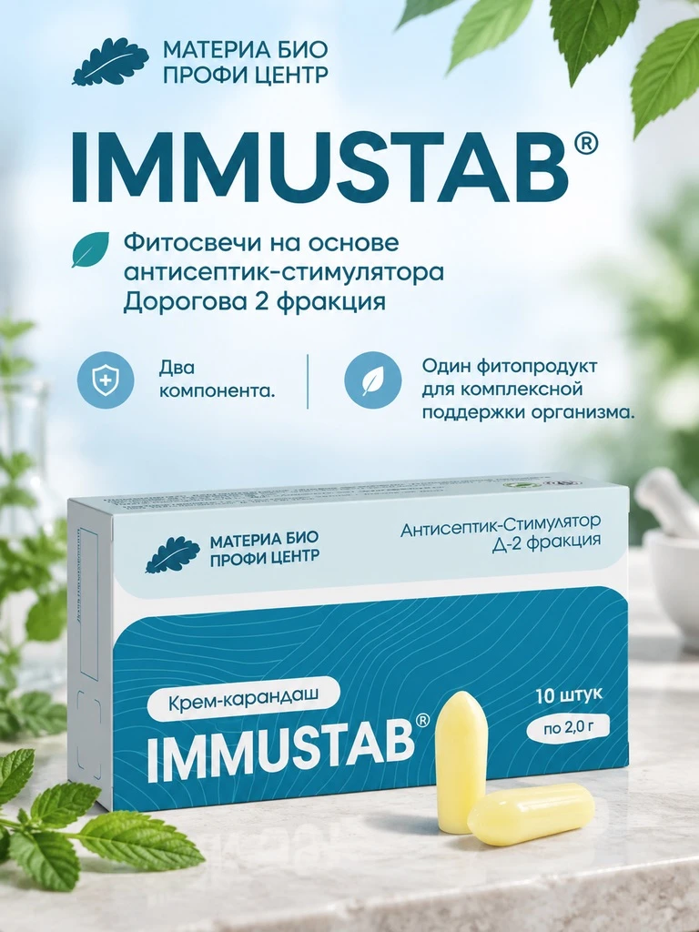 🌿 IMMUSTAB® - фитосвечи на основе антисептика-стимулятора Дорогова 2 фракция и масла к...