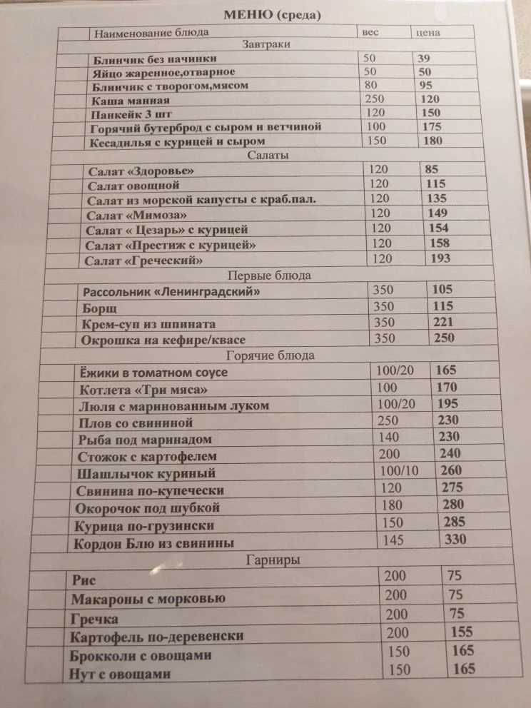Добрый день! Меню на сегодня! Ждем всех в гости!
