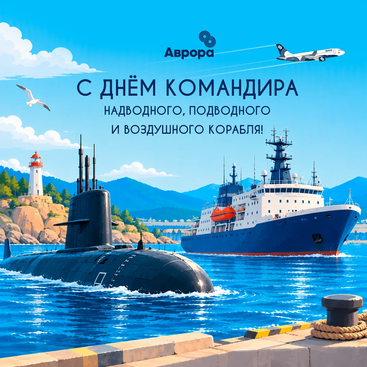 С Днём командира надводного, подводного и воздушного корабля! ⚓️✈️