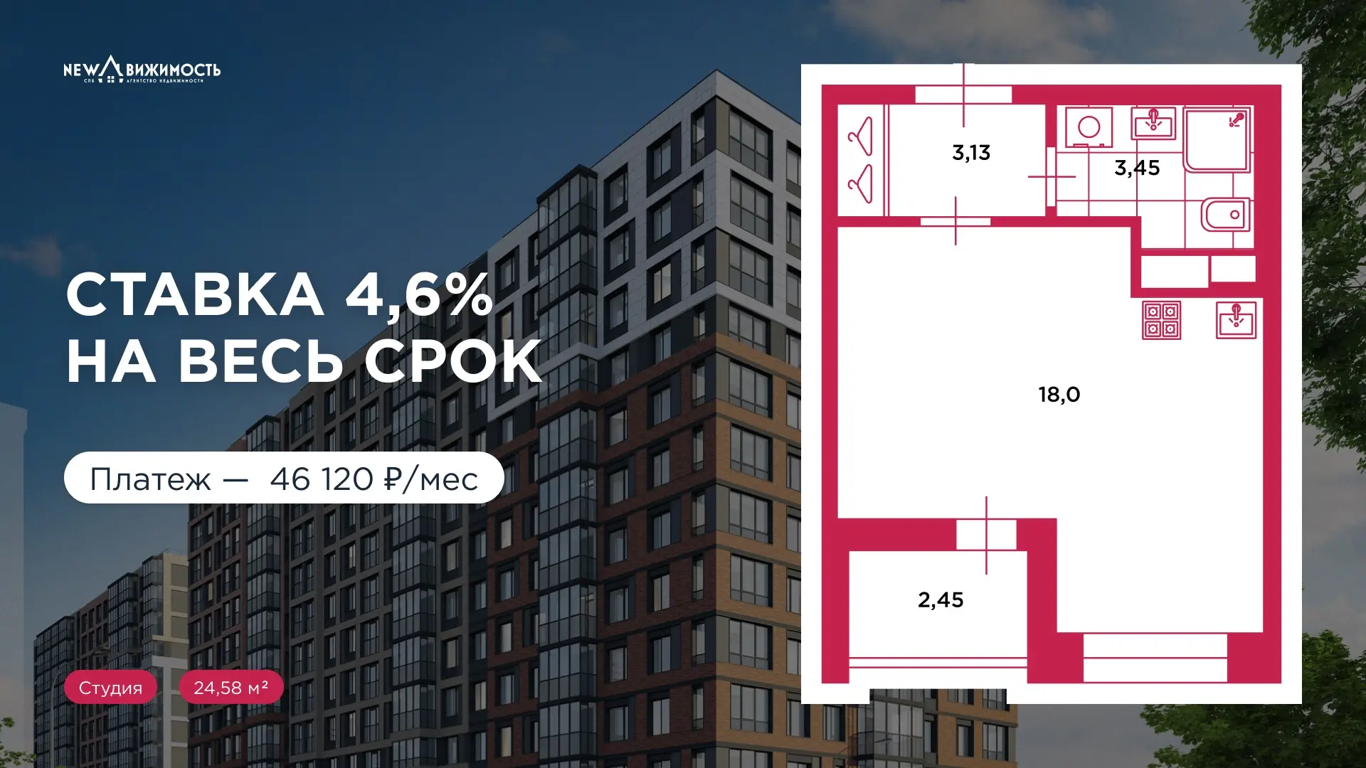 🤯 Квартира за 46.120 ₽ в месяц — реально?