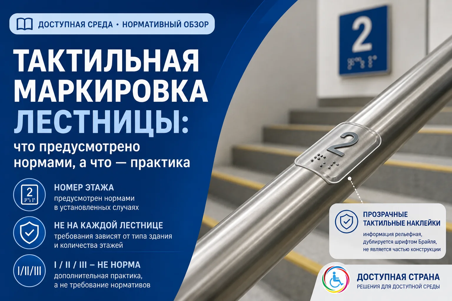 Тактильная маркировка лестницы: что действительно предусмотрено нормами?