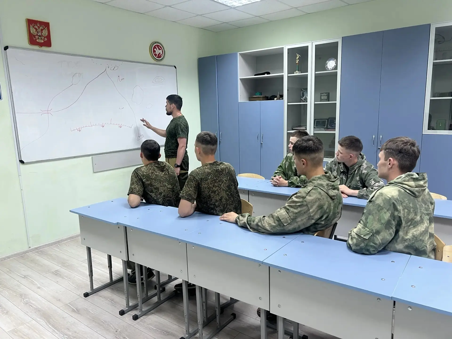 В Кадетском корпусе «Раифский Витязь» прошло занятие по составлению карточки огня отделения в оборон